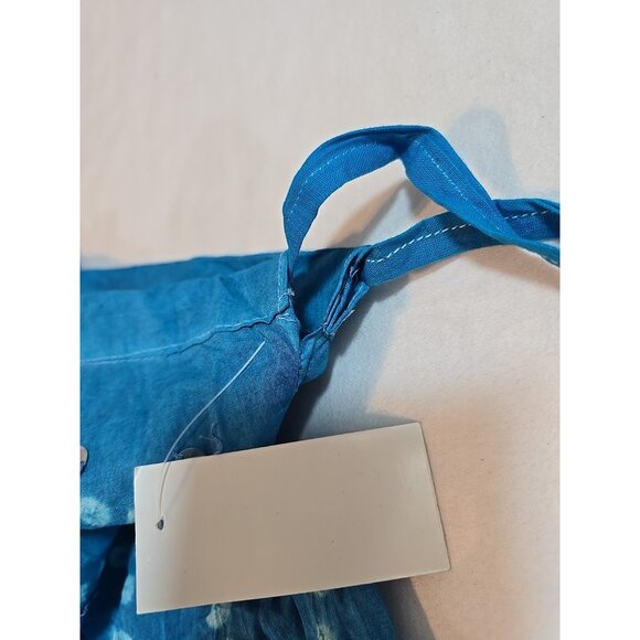 Handmade Blue boho midi skirt adjustable tie waist mirror sequins One Size New‎ - Picture 12 of 12